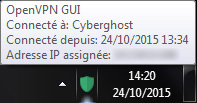 Zone de l'horloge avec OpenVPN