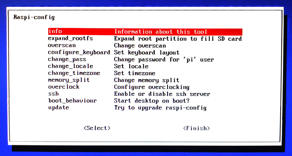 Raspberry Pi - Écran de démarrage de Raspbian