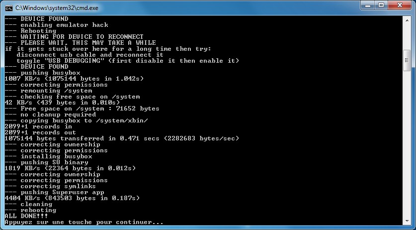 Sony Ericsson ICS - Root - Étape 3